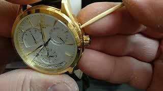 CARNIVAL 8762G GOLD POWER RESERVE DUAL TIME AUTOMATIC WATCH UNBOXING