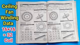 Ceiling fan winding data 16+16=32 Coil // Fan winding data