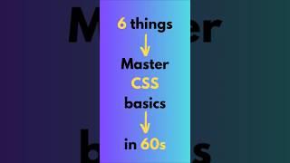 5 things to Master CSS Basics in 60 Seconds! | #css  #webdevelopment  #codingtips