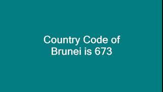 Country Code of Brunei is 673