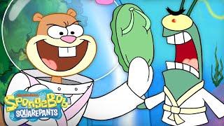 Sandy Teaches Plankton Self-Defense!  | "Single-Celled Defense" Full Scene | SpongeBob