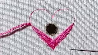 How to repair hole in clothes with hand embroidery heart design