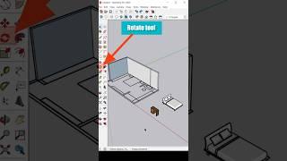 How To Use Rotate Tool In SketchUp #shorts #sketchup #sketchupforbeginners