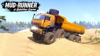 Spintires: MudRunner - KAMAZ POLAR FORWARDER Driving On Sand