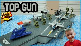 Plastic Aircraft Carrier Dad VS Son Play at Home Challenge with Diecast Jets