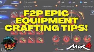 MIR4 F2P Tips for crafting Epic Equipment