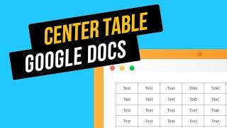 How to Center a Table and Text in Google Docs