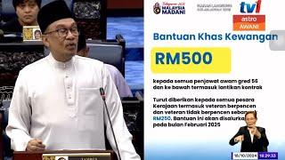 Pembentangan belanjawan I Pelaksanaan SSPA I Kenaikan Gaji I Bantuan Khas RM500 I 18 October 2024