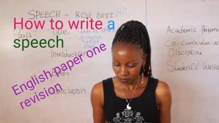 Speech/ How to write a speech/ English paper one.