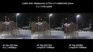 GH5. 4K 25p/422/10b,ALL-I vs 422/10bit/LonG vs 420 8Bit