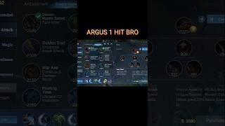 ARGUS 1 HIT BUILD  #argus #shorts #mlbb #mobilelegends