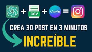 Chat GPT + Google Sheets + Canva INCREIBLE Crea Post AUTOMÁTICOS en Minutos para Instagram