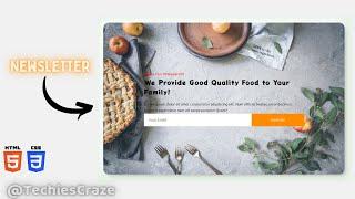 Newsletter Section of Restaurant Website using HTML & CSS | TechiesCraze