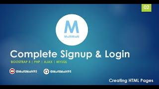 Complete Signup & Register System | Bootstrap 5 | PHP | AJAX | MYSQL - 02 - Creating HTML Pages