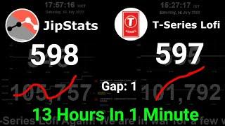 JipStats Vs. T-Series Lofi: The New Pewdiepie Vs T-Series 13 hours in 1 Minute