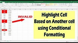 Excel Conditional Formatting based on Another Cell | Highlight Cells