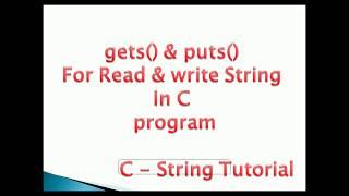 gets() and puts() function in c language : Example