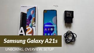 Samsung Galaxy A21s Unboxing Overview Setup (Indian Retail Unit)