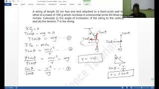 A String of Length 30 cm Has one end Attached to a Fixed Point and the other to a |CIRCULAR MOTION|