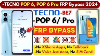 -Unlock TECNO POP 6 FRP Bypass Without PC -Tecno BE7 Frp Google Account -No XShare, New Trick 2024!