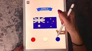  Ipad ASMR - ‍️Painting Flags - Clicky Whispers / Mouth Sounds