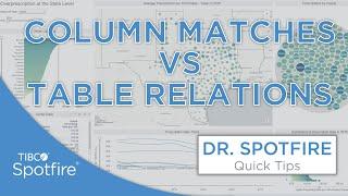 Column Matches vs Data Table Relations | Understanding the nuances in Spotfire!!