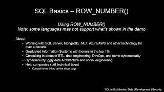 SQL Basics: How To Use ROW NUMBER() and Why