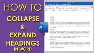 How To Collapse & Expand Headings in Microsoft Word