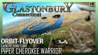 Experience Serenity: Piper Warrior PA-28 Orbit Over Glastonbury, CT then land the plane in 4K