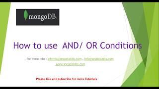 MongoDB Tutorial for Beginners |  How to use  AND / OR Conditions | MongoDB