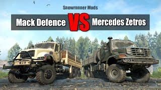 Snowrunner Mods Mercedes Zetros VS Mack Defence M917A3