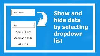 2 Show and hide div by selecting dropdown(select field) list using jQuery in Hindi