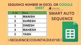 How to Put Sequence Number in Excel or Google Sheet || Fill Sequential Number in Google Sheet ||