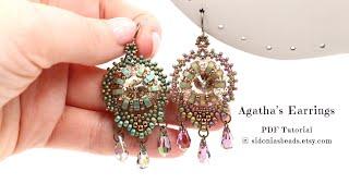 Beaded Chandelier Earrings PDF Tutorial by Sidonia - Agatha's Earrings - Sidonia's Beaded Jewelry