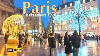 Paris, France - Paris Christmas Eve Walking tour | Paris Christmas 2024 | Paris 4K