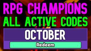 RPG CHAMPIONS Codes October 2022 ROBLOX WORKING RPG CHAMPIONS Codes