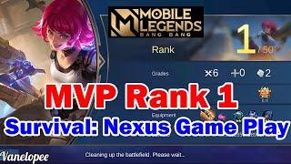 Vanelopee New Mode Survival Nexus Gameplay MVP Rank 1 Mobile Legends  Using All Different Weapons