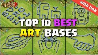 Top 10 Best TH13 Funny/Troll/Art Bases 2024 | Town Hall 13 Best Artistic Bases Copy Link