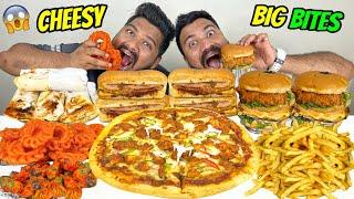 CHEESIEST CHICKEN PIZZACHICKEN SHAWARMA BURGERS,TANDOORI MOMOS,ANIMAL FRIES & IMARTI MUKBANG