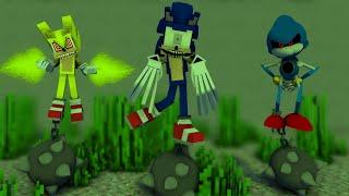 Fleetway + Sonic EYX + Metal Sonic - Drowning | Sonic And Tails Dancing meme Minecraft Animation FNF