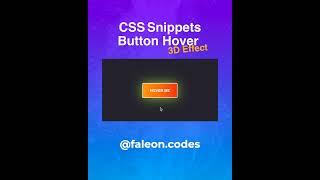 How to Create a 3D Button Hover Effect with HTML & CSS