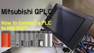 How to connect a Mitsubishi PLC (QJ71E71-100) to HMI (GOT2000)