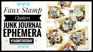 Junk Journal Ephemera - Faux Stamp Clusters #tagmetuesday