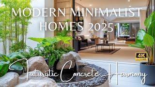 Modern Minimalist Homes 2025: Concrete Accents, Sustainable Materials & Stylish Courtyard Kitchens