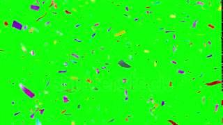 Multicolored Confetti falling over green screen. Holiday or | Video Footage | Shutterstock