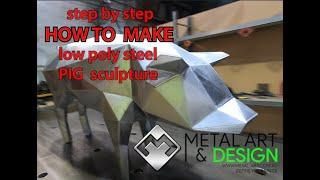 I made a low polygon corten steel sculpture EASILY! (the whole process)