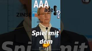 Weidel: Bonität bald im Eimer⁉️ Zinsanstieg durch Rekordschulden⁉️ merz #weidel #afd #cdu  #wahlen