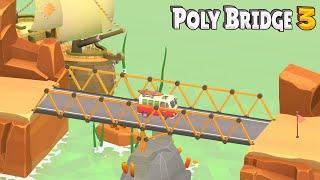 Poly Bridge 3: Epic Suspension Bridge Build - Ultimate River Crossing!