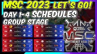MSC 2023 DAY 1 TO 4 SCHEDULES LET'S GO! GROUP STAGE IS READY! | CEMaster Gaming