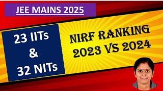 JEE mains 2025| IITs and NITs NIRF ranking 2023 vs 2024